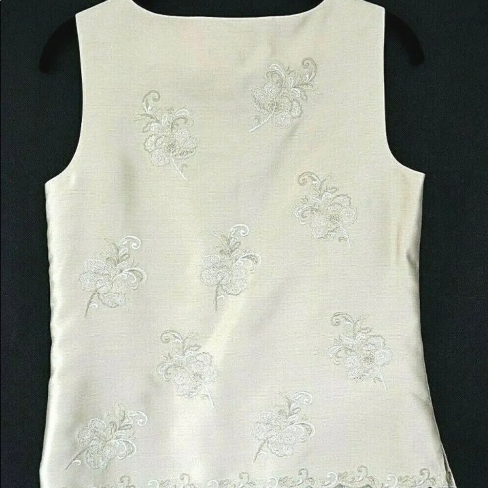 NEW Talbots 100% Silk Sequin Embroidered  Lined Side zip Top MSRP $98/NW…